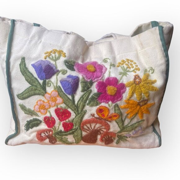 VTG Floral Mushroom Embroidered Tote - Picture 6 of 11